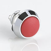 12mm Metal Push Button Switch Momentary Chrome-plated Brass Ball Head Screw Pin 1 Normally-Open Red